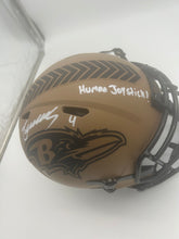 Load image into Gallery viewer, Signed Zay Flowers replica helmet with “Human Joystick” inscription
